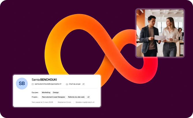 Une fiche collaborateur Map & Match et une réunion en visioconférence