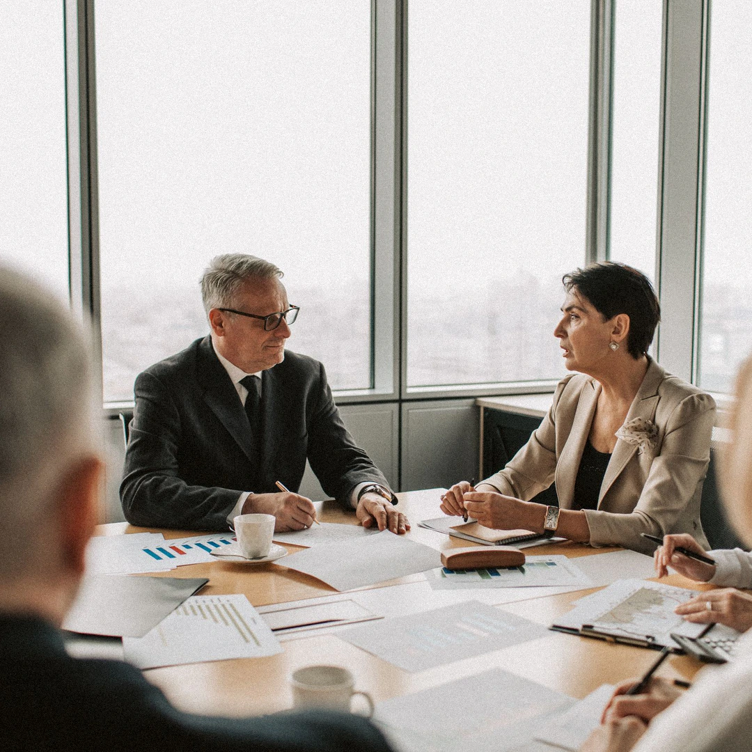 An executive committee in session