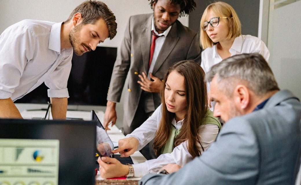 Two executives in a working meeting