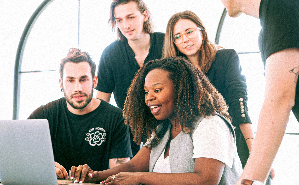 A team of consultants in a working session